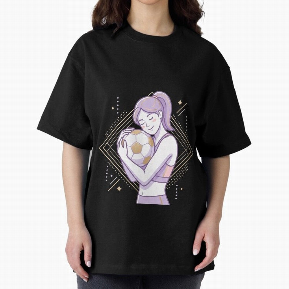 Emotional Soccer Girl Love for Football Classic T-Shirt Carry the Colors and Pride of Global Football Passion for FIFA World Cup 2026 USA Canada Mexico, Highlighting Cristiano Ronaldo, Argentina, France and Brazil, Worldwide Fan Energy, Dramatic