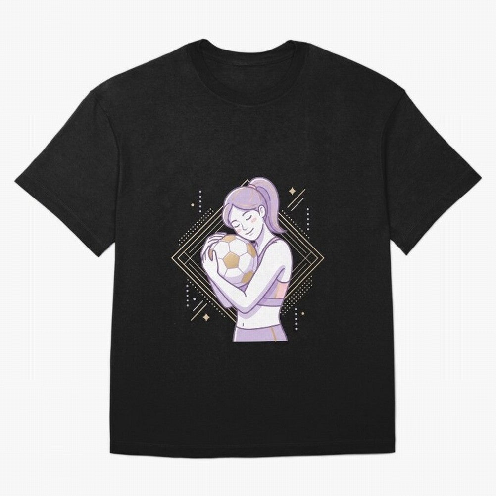 Emotional Soccer Girl Love for Football Classic T-Shirt Carry the Colors and Pride of Global Football Passion for FIFA World Cup 2026 USA Canada Mexico, Highlighting Cristiano Ronaldo, Argentina, France and Brazil, Worldwide Fan Energy, Dramatic