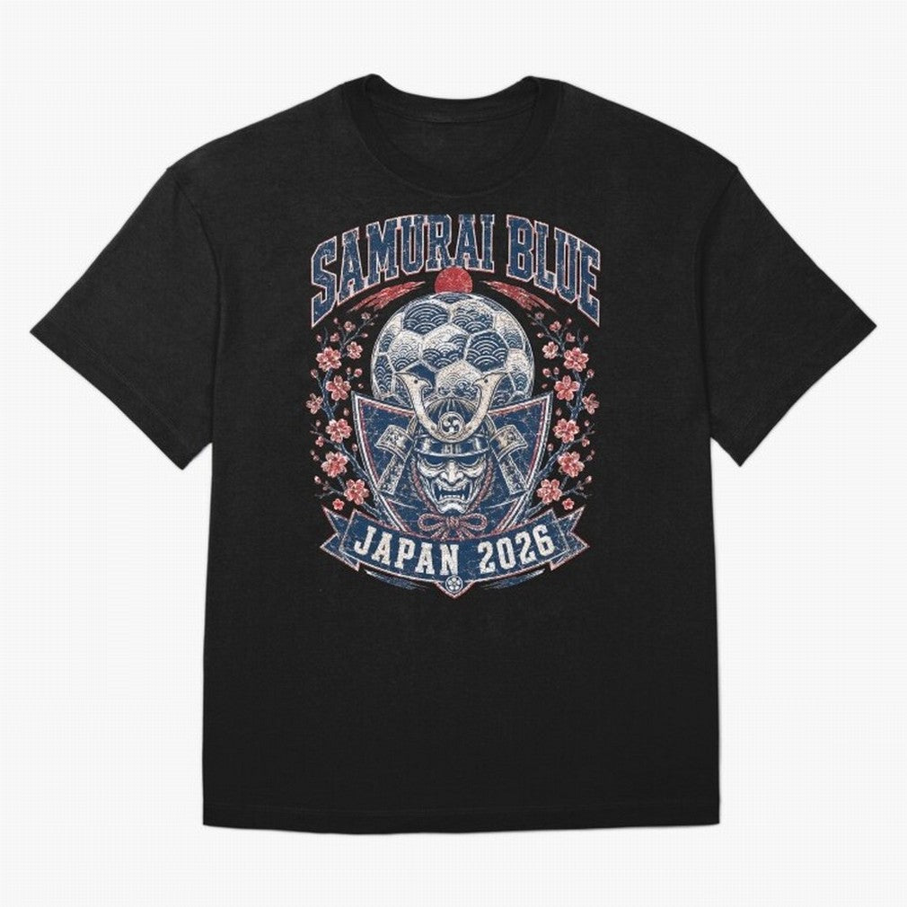 Samurai Blue Japan 2026 World Cup Soccer T-Shirt Classic T-Shirt Show Your Tournament Heart for FIFA World Cup 2026 USA Canada Mexico Spirit, Capturing Argentina, CR7 and Messi, Champion Mindset, Group Stage Buzz, Knockout Tension and Passionate