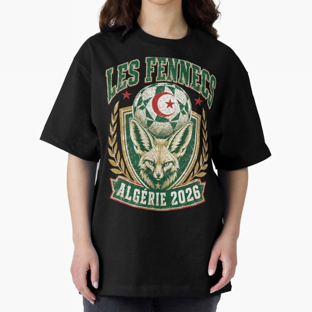 Les Fennecs Alg¨¦rie 2026 World Cup Soccer T-Shirt Classic T-Shirt Show Your Love for FIFA World Cup 2026 Spirit, with Portugal, Spain and Germany, Messi, CR7 and Mbappe, Stadium Chants, National Pride, Trophy Dreams and Unforgettable Football