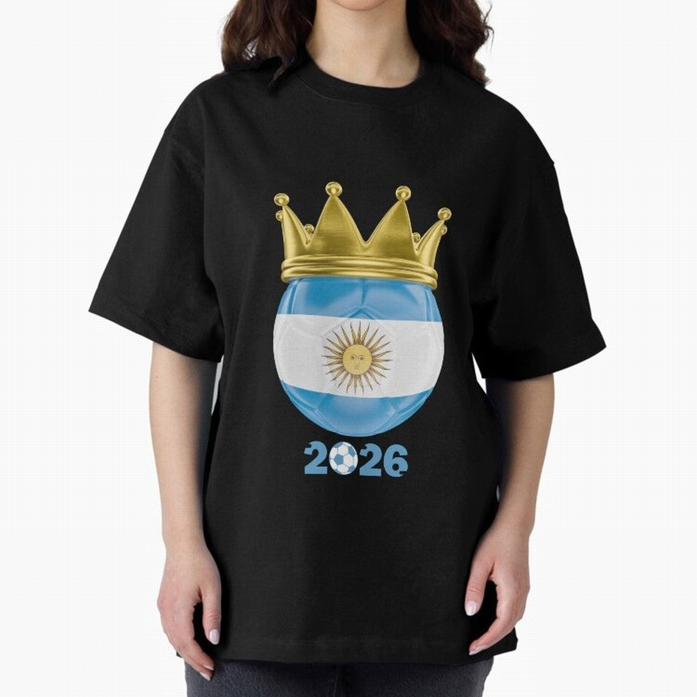 Argentina Football Champion Crown 2026 Classic T-Shirt Enjoy FIFA World Cup 2026 Group Stage Spirit, Filled with Spain, Neymar, Haaland and Cristiano Ronaldo, Goal Celebration Energy, Supporter Heritage, Football Icons and Worldwide Tournament Joy;