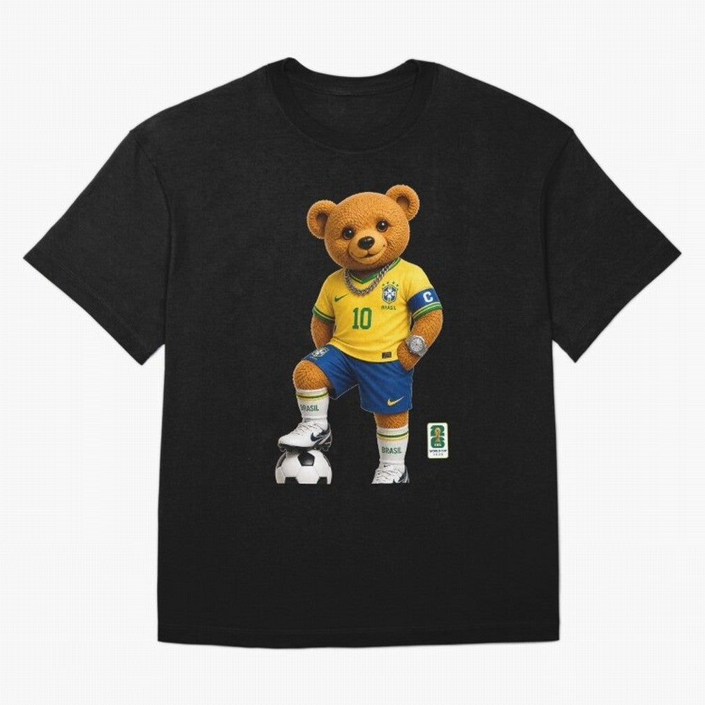 Brazil Soccer Bear World Cup Teddy Bear Classic T-Shirt Celebrate Football Dreams Across Match Day Hype around FIFA World Cup 2026 Group Stage, Messi, Brazil, Champion Mindset, Group Stage Buzz, Knockout Tension and Passionate Fan Culture; Created