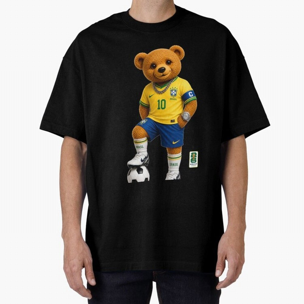 Brazil Soccer Bear World Cup Teddy Bear Classic T-Shirt Celebrate Football Dreams Across Match Day Hype around FIFA World Cup 2026 Group Stage, Messi, Brazil, Champion Mindset, Group Stage Buzz, Knockout Tension and Passionate Fan Culture; Created