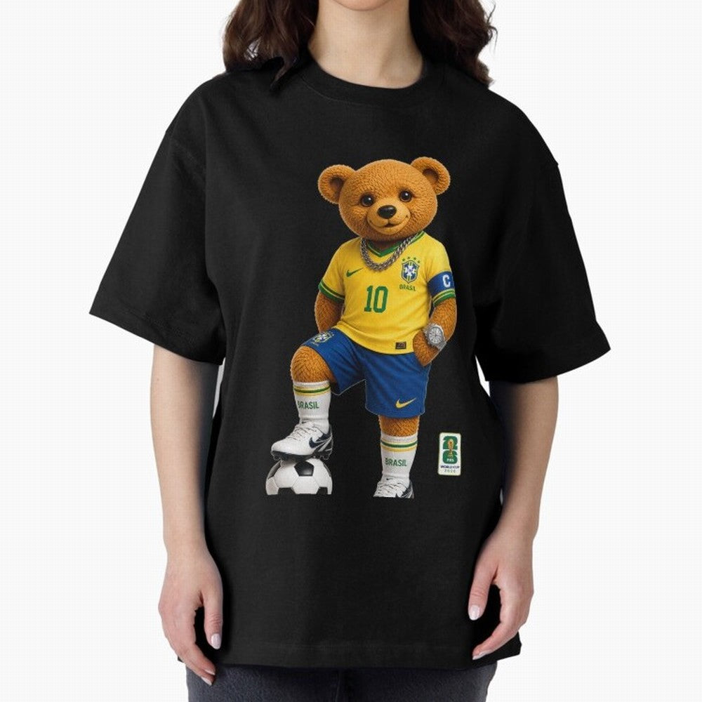 Brazil Soccer Bear World Cup Teddy Bear Classic T-Shirt Celebrate Football Dreams Across Match Day Hype around FIFA World Cup 2026 Group Stage, Messi, Brazil, Champion Mindset, Group Stage Buzz, Knockout Tension and Passionate Fan Culture; Created