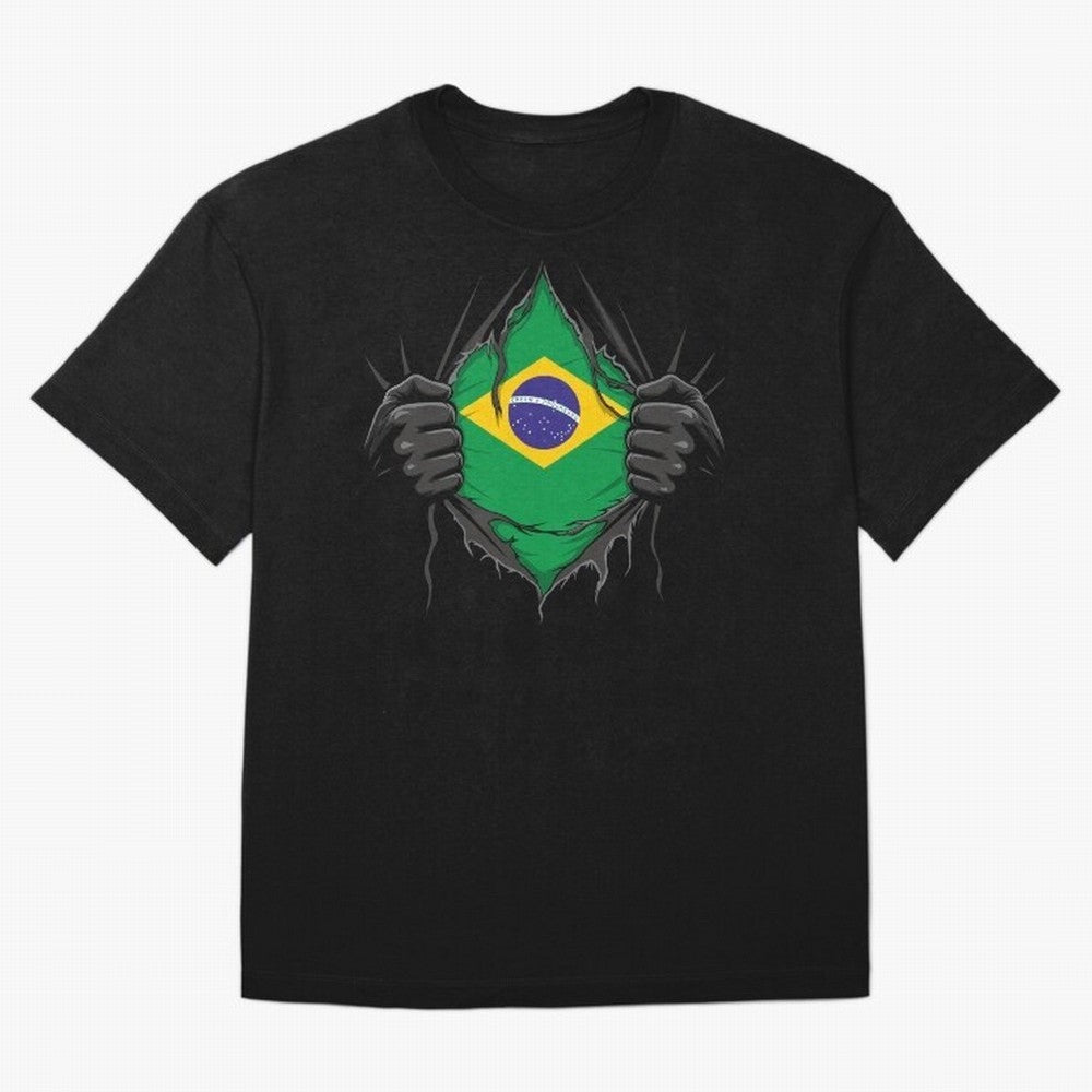 Brazil Flag - National Team Fans Classic T-Shirt Represent Fans Who Live for FIFA World Cup 2026 Centered on Mbappe, Brazil, Portugal and Argentina Energy, Retro Football Energy, Iconic Rivalries, Trophy Chase Drama and Stadium Atmosphere; Ideal
