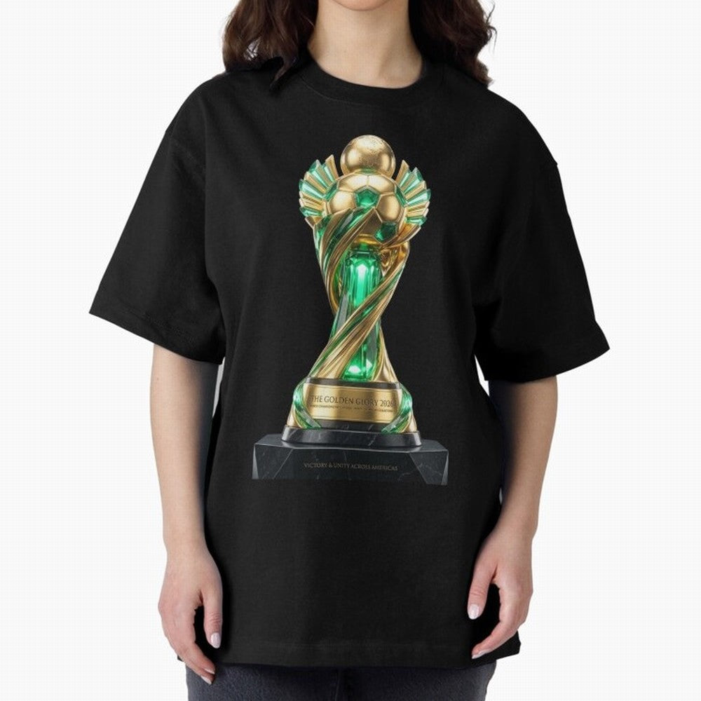 The Golden Glory 2026 - Futurist Soccer Trophy Classic T-Shirt Join the Countdown to the FIFA World Cup 2026 Journey through Mbappe and Neymar Highlights, France and Portugal Pride, Sports Nostalgia, International Competition, Famous Players and