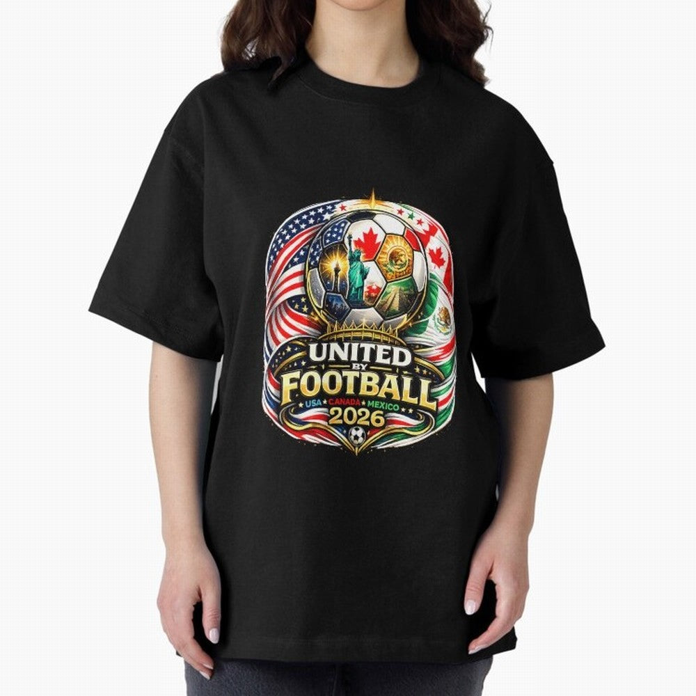 United By Football 2026 USA Canada Mexico Classic T-Shirt Carry the Dream of FIFA World Cup 2026 Group Stage Spirit, with Germany, Neymar, Championship Spirit, Famous Goals, Roaring Crowds and International Football Unity; Ideal for Football Dads,
