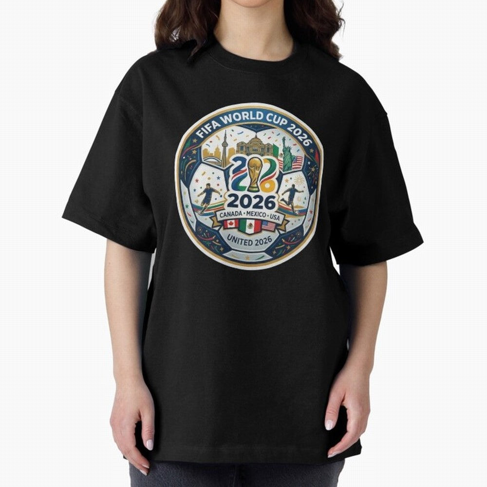 FIFA World Cup 2026 North America Commemorative Emblem Classic T-Shirt Bring Stadium Energy to FIFA World Cup 2026 for Fans of CR7 and Argentina and Brazil, Bringing Sports Nostalgia, International Competition, Famous Players and Unforgettable