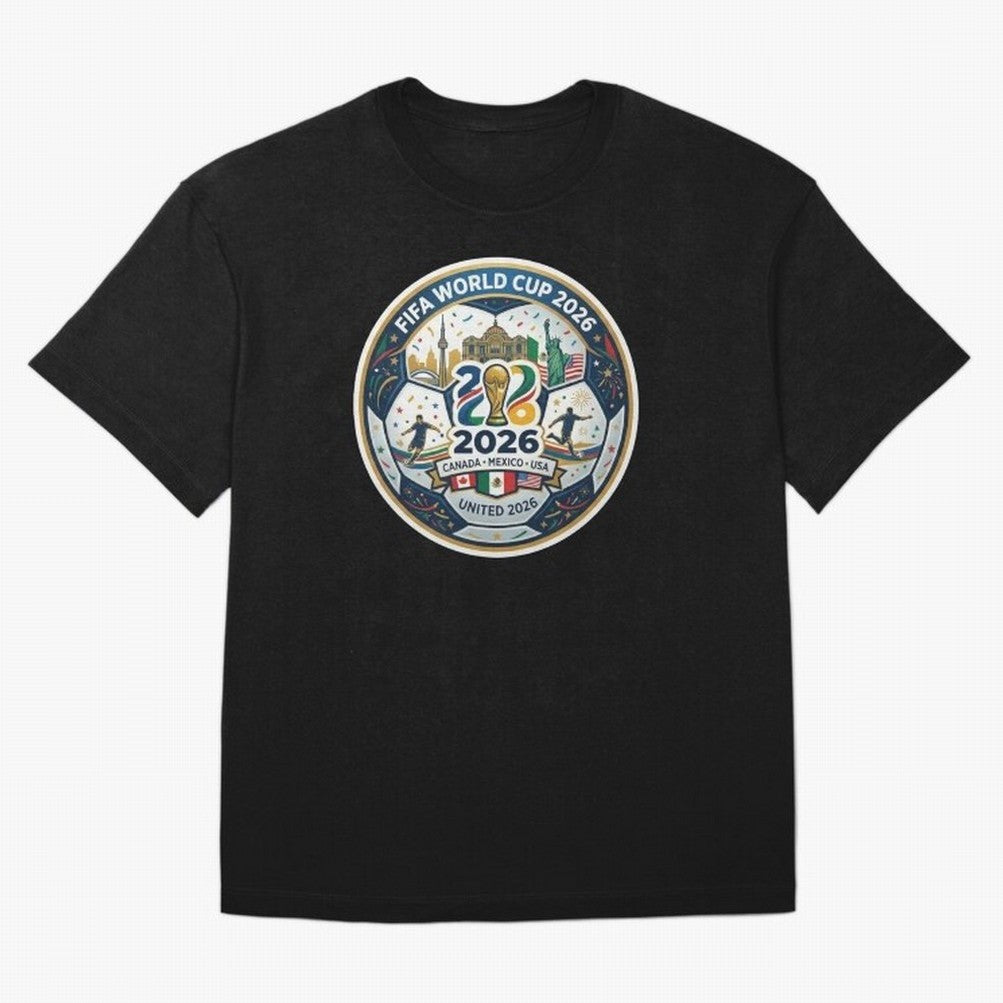 FIFA World Cup 2026 North America Commemorative Emblem Classic T-Shirt Bring Stadium Energy to FIFA World Cup 2026 for Fans of CR7 and Argentina and Brazil, Bringing Sports Nostalgia, International Competition, Famous Players and Unforgettable