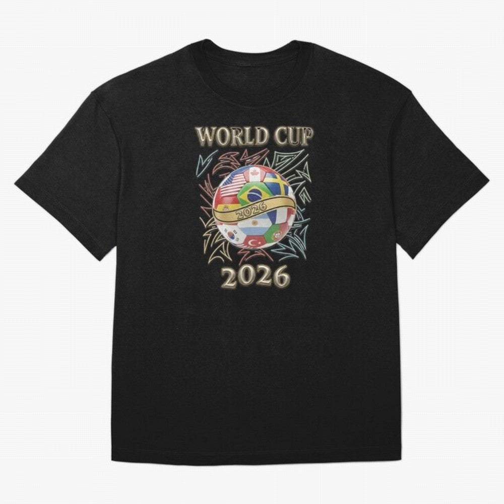 2026 World Cup Soccer Ball Flags - Global Football Championship Celebration Classic T-Shirt Follow the Final Road of Global Football Passion for FIFA World Cup 2026 USA Canada Mexico, Driven by Cristiano Ronaldo, Haaland and CR7, Brazil, Vintage