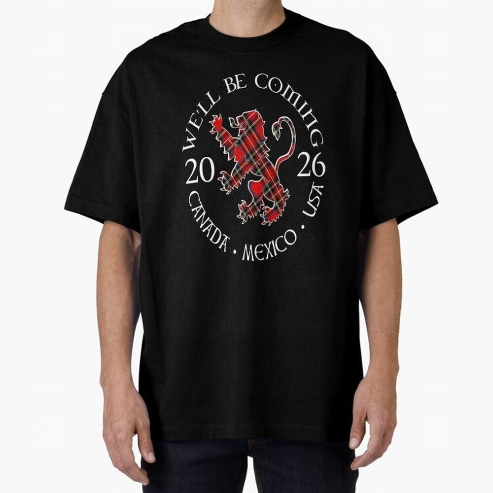 We'll be Coming Scotland Football Tee Scottish World Cup Classic T-Shirt Celebrate Football Heritage in Global Football Passion for FIFA World Cup 2026 USA Canada Mexico, Celebrating Messi and Cristiano Ronaldo, Argentina, Classic Soccer Heritage,