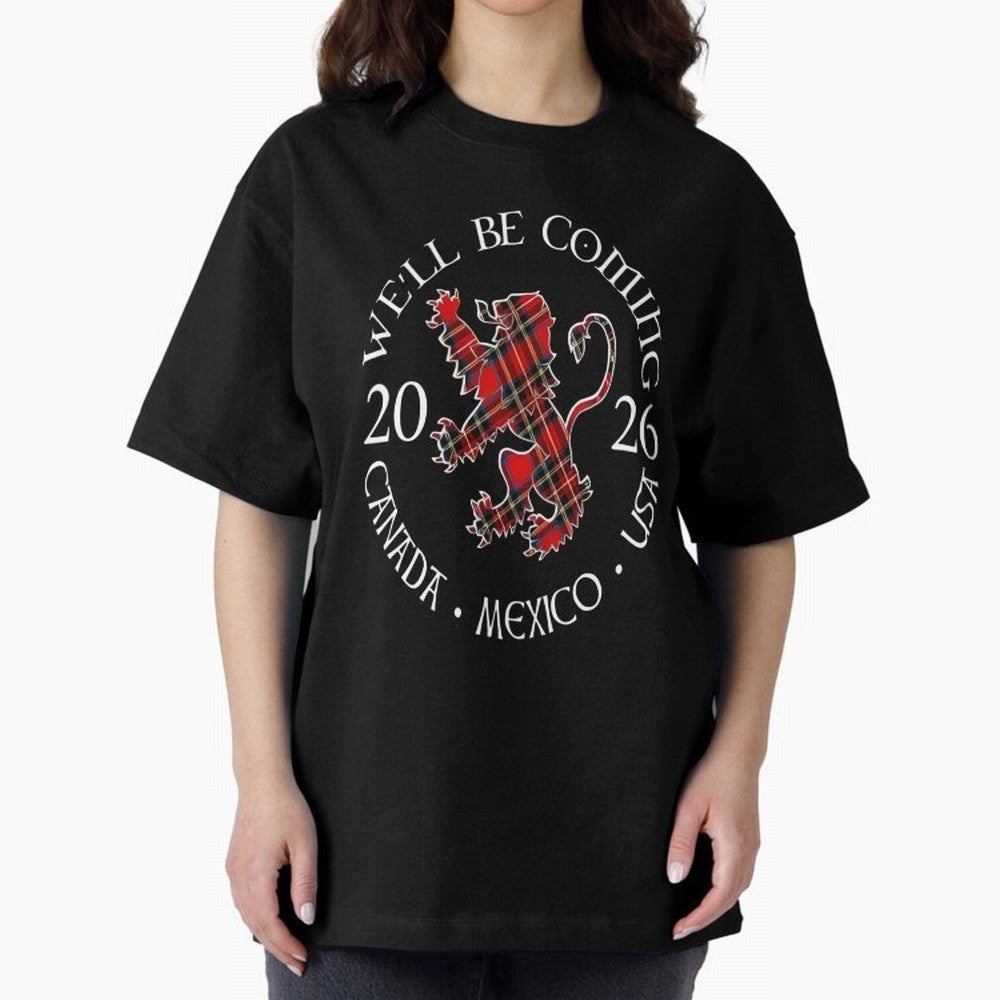 We'll be Coming Scotland Football Tee Scottish World Cup Classic T-Shirt Celebrate Football Heritage in Global Football Passion for FIFA World Cup 2026 USA Canada Mexico, Celebrating Messi and Cristiano Ronaldo, Argentina, Classic Soccer Heritage,