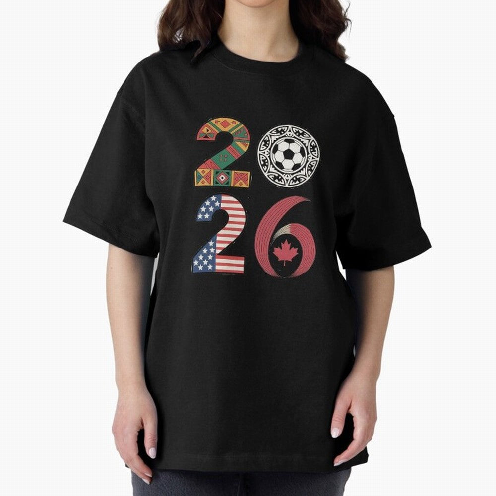 2026 Football Countries Design ¨C USA, Canada & Mexico Inspired Art Oversized T-Shirt Carry the Dream of FIFA World Cup 2026 USA Canada Mexico for Fans of Messi, Neymar and Mbappe and Netherlands, Bringing Football History, Final Match Energy,