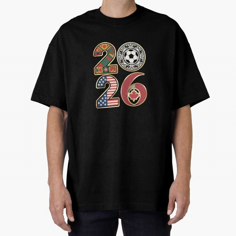 2026 Football Countries Design ¨C USA, Canada & Mexico Inspired Art Oversized T-Shirt Celebrate the Biggest Stage of the FIFA World Cup 2026 Journey through Mbappe Highlights, Brazil, Portugal and Argentina Pride, Stadium Chants, National Pride,