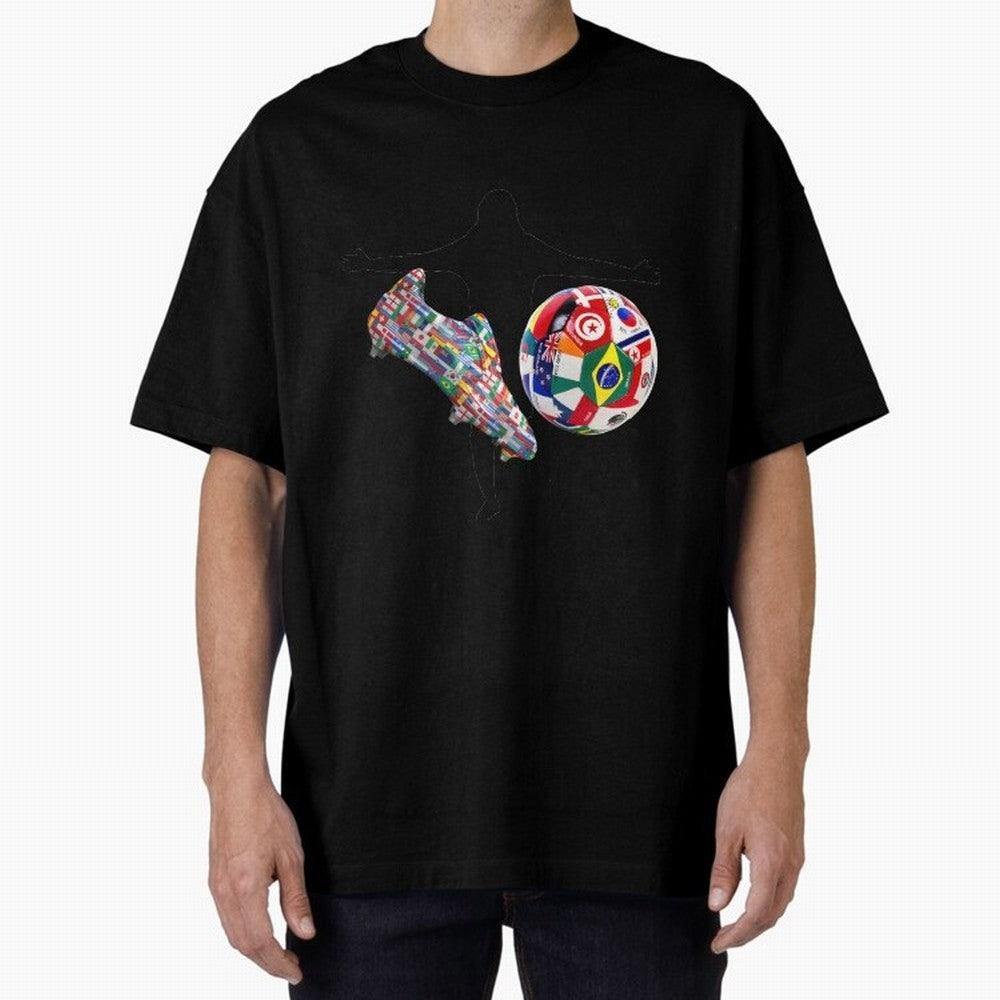 world cup Oversized T-Shirt Relive Legendary Nights from Global Football Passion for FIFA World Cup 2026 Group Stage, Driven by Messi, CR7 and Mbappe, Portugal, Spain and Germany, Champion Mindset, Group Stage Buzz, Knockout Tension and Passionate