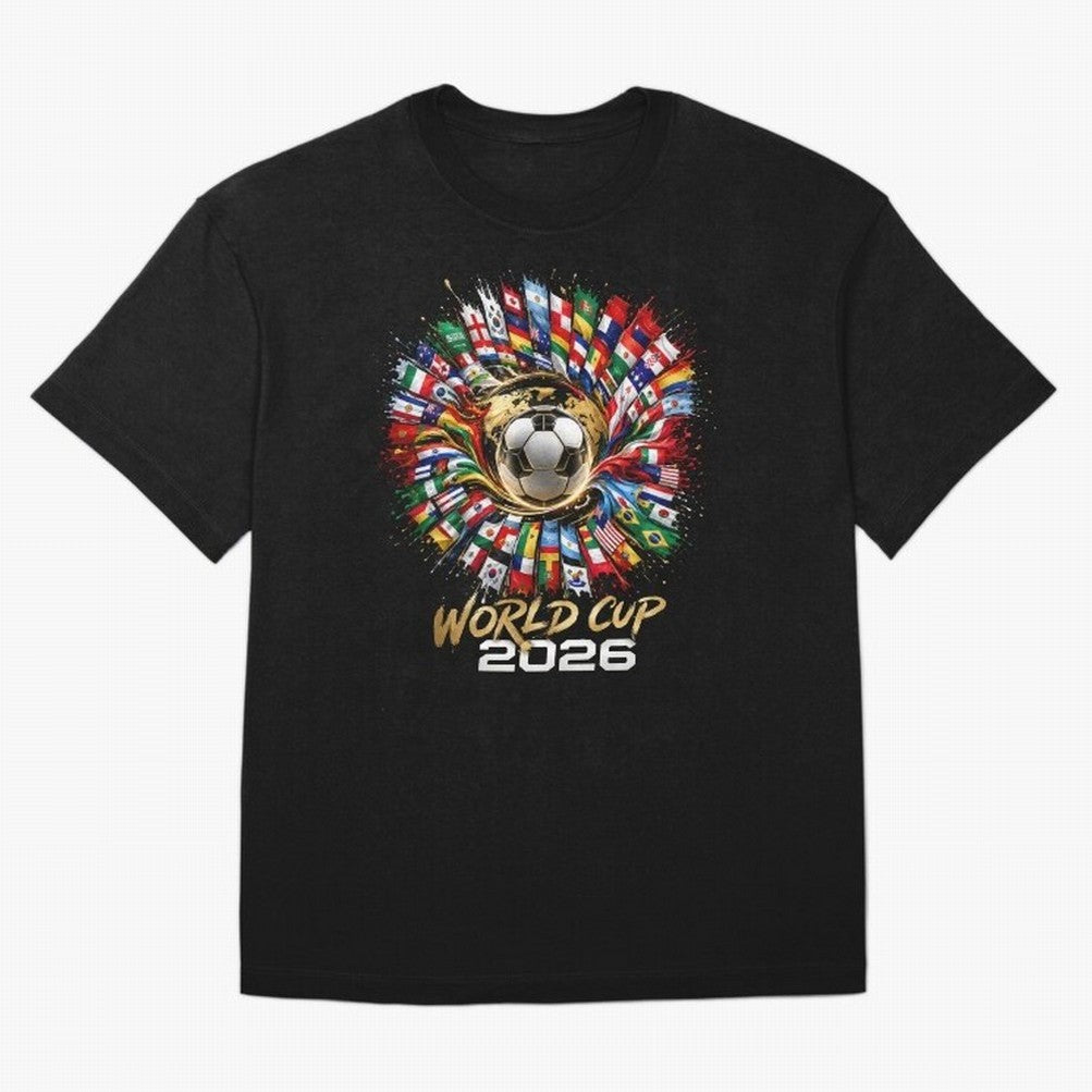 World Cup 2026 Flag Fusion Football T-Shirt Oversized T-Shirt Embrace Match Day Hype around FIFA World Cup 2026, Messi, England and Germany, Fan Favorite Moments, National Team Passion, Big Match Drama and Soccer History; Built for Supporters