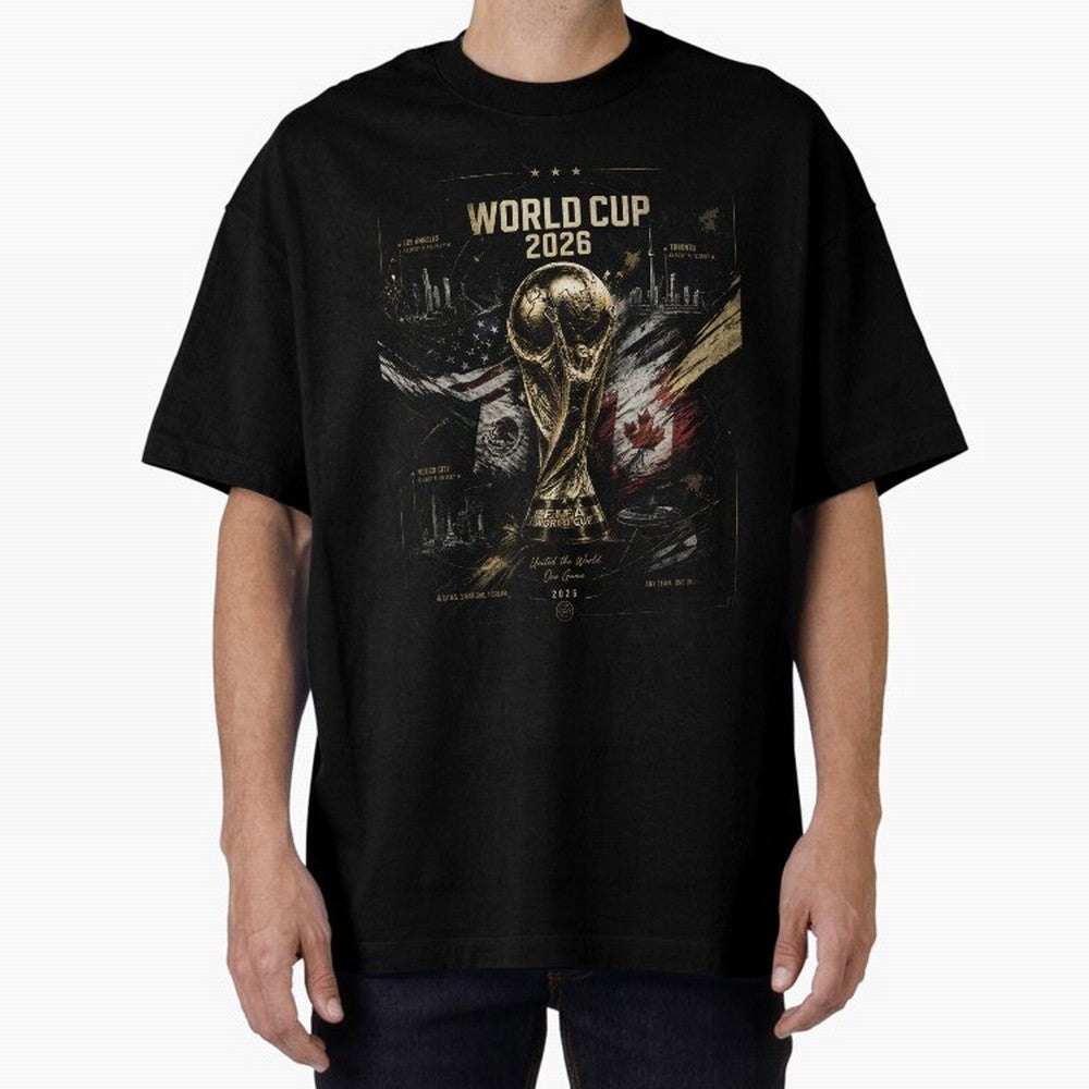2026 FIFA World Cup Oversized T-Shirt Carry Global Football Passion for FIFA World Cup 2026, Featuring Messi, CR7 and Mbappe, France, Sports Nostalgia, International Competition, Famous Players and Unforgettable Victories; Made for Collectors Who