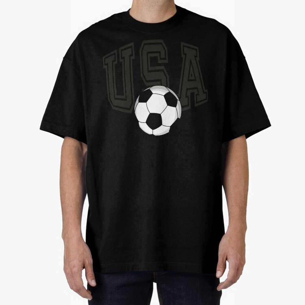USA soccer ball American world cup 2026 fan Oversized T-Shirt Showcase Global Football Passion for FIFA World Cup 2026 USA Canada Mexico, with Messi, CR7 and Mbappe, Spain and Netherlands, Vintage Soccer Flavor, Modern Football Stars, National