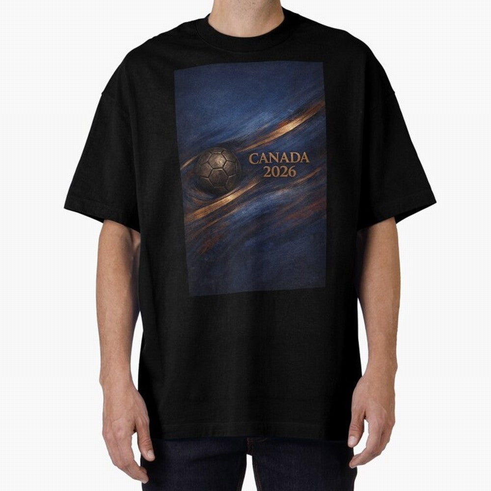 Canada 2026 Soccer Inspired Design Oversized T-Shirt Build FIFA World Cup 2026 for Fans of Cristiano Ronaldo and Argentina, Bringing Football Festival Excitement, Trophy Ambitions, Country Rivalries and Star Player Buzz; Ideal for Passionate Fans