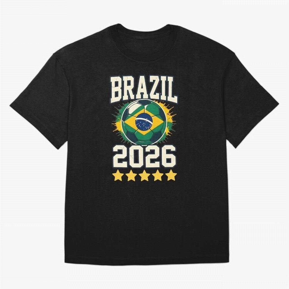 Brazil Soccer Football 2026 Oversized T-Shirt Turn Every Weekend Toward FIFA World Cup 2026 USA Canada Mexico for Fans of Mbappe and Neymar and Portugal, Bringing Football Passion, Legendary Performances, Festival Vibes and Supporter Community;