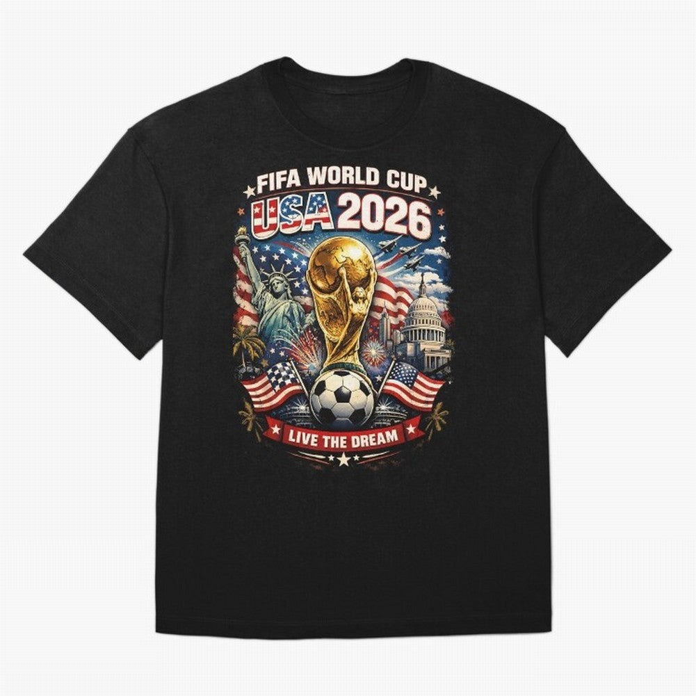 Fifa World Cup USA 2026 Colour Oversized T-Shirt Keep the Match Day Mood of Match Day Hype around FIFA World Cup 2026 USA Canada Mexico, CR7 and Messi, Brazil, Worldwide Fan Energy, Dramatic Goals, Stadium Lights and Championship Celebrations; Made