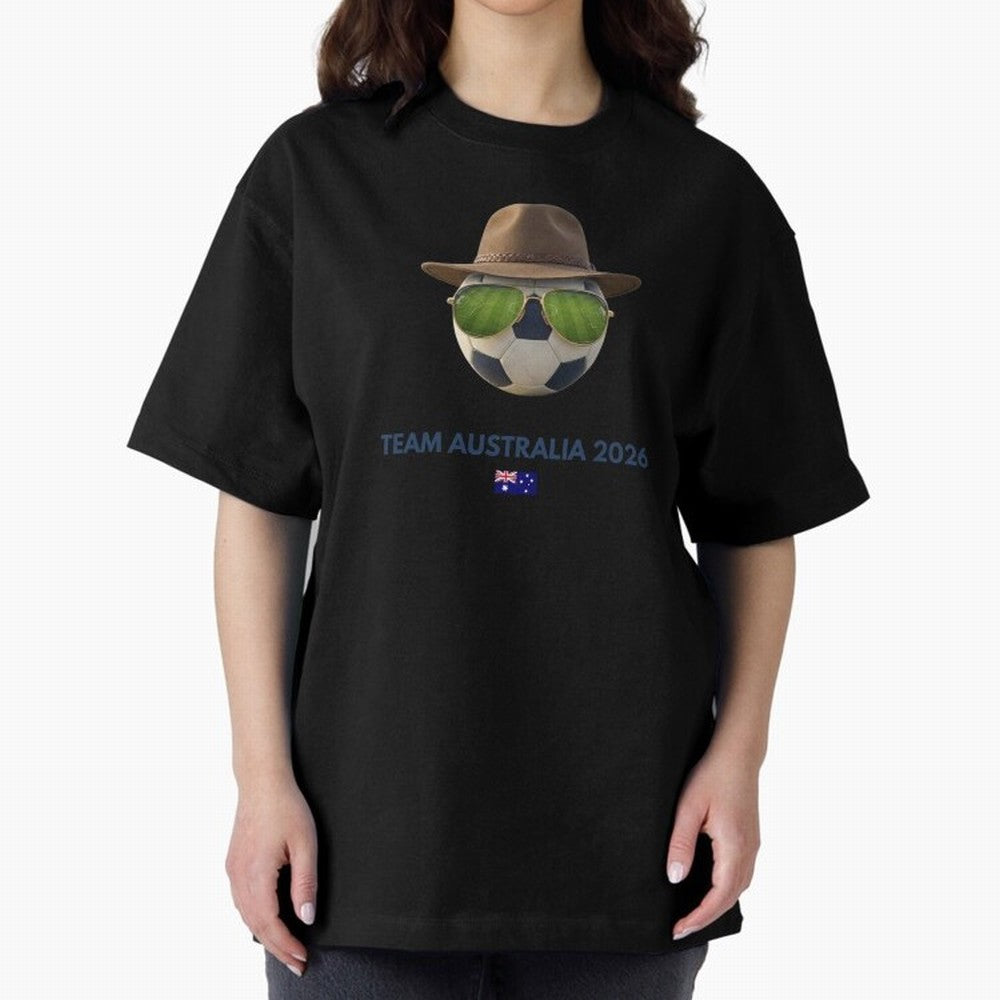 Soccer Fan Gear: Team Australia 2026 Oversized T-Shirt Join Supporters Worldwide for FIFA World Cup 2026 USA Canada Mexico Connected to Mbappe, England, France and Netherlands Energy, Football History, Final Match Energy, Crowd Noise and Once in a