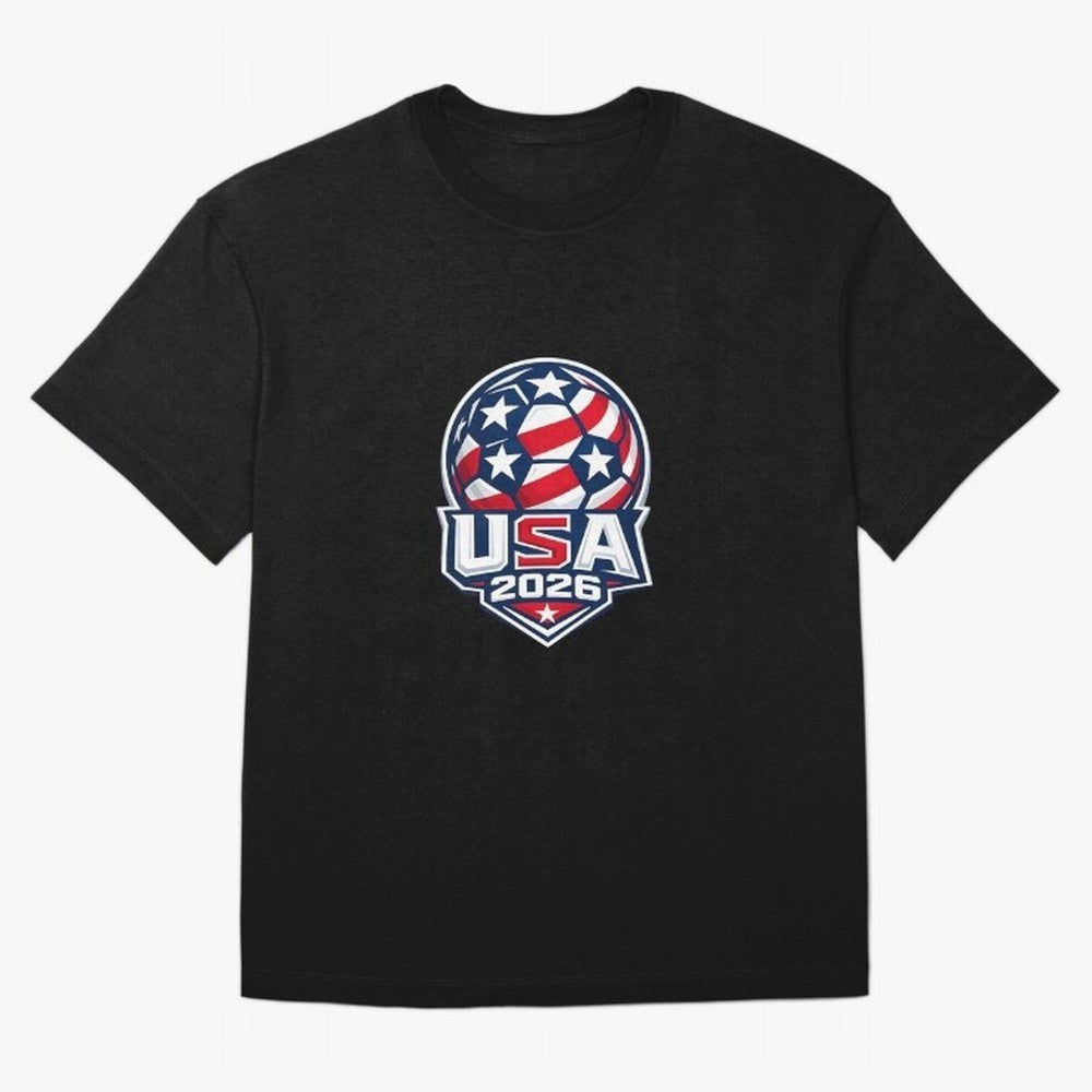 Usa 2026 World Cup - Star Spangled Soccer - American Host Fan Oversized T-Shirt Feel the Trophy Chase of FIFA World Cup 2026 for Fans of CR7 and Messi and England, France and Netherlands, Bringing Tournament Hype, Historic Matchups, Family Viewing