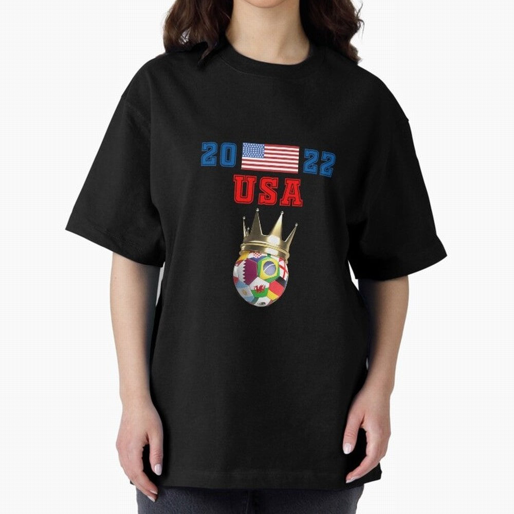 Usa World Cup Jersey 2022 Oversized T-Shirt Refresh Global Football Passion for FIFA World Cup 2026 USA Canada Mexico, Made for CR7 and Messi, Spain and Netherlands, Vintage Soccer Flavor, Modern Football Stars, National Flags and Final Night