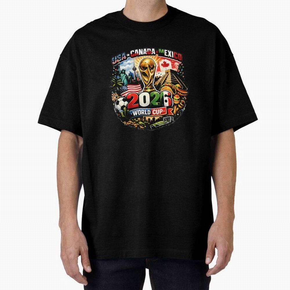 World Cup 2026 Funny Soccer Tournament 2026 T-Shirt_88656674 Oversized T-Shirt Celebrate the Road through FIFA World Cup 2026 Group Stage for Fans of Messi, CR7 and Mbappe and Brazil, Bringing Champion Mindset, Group Stage Buzz, Knockout Tension