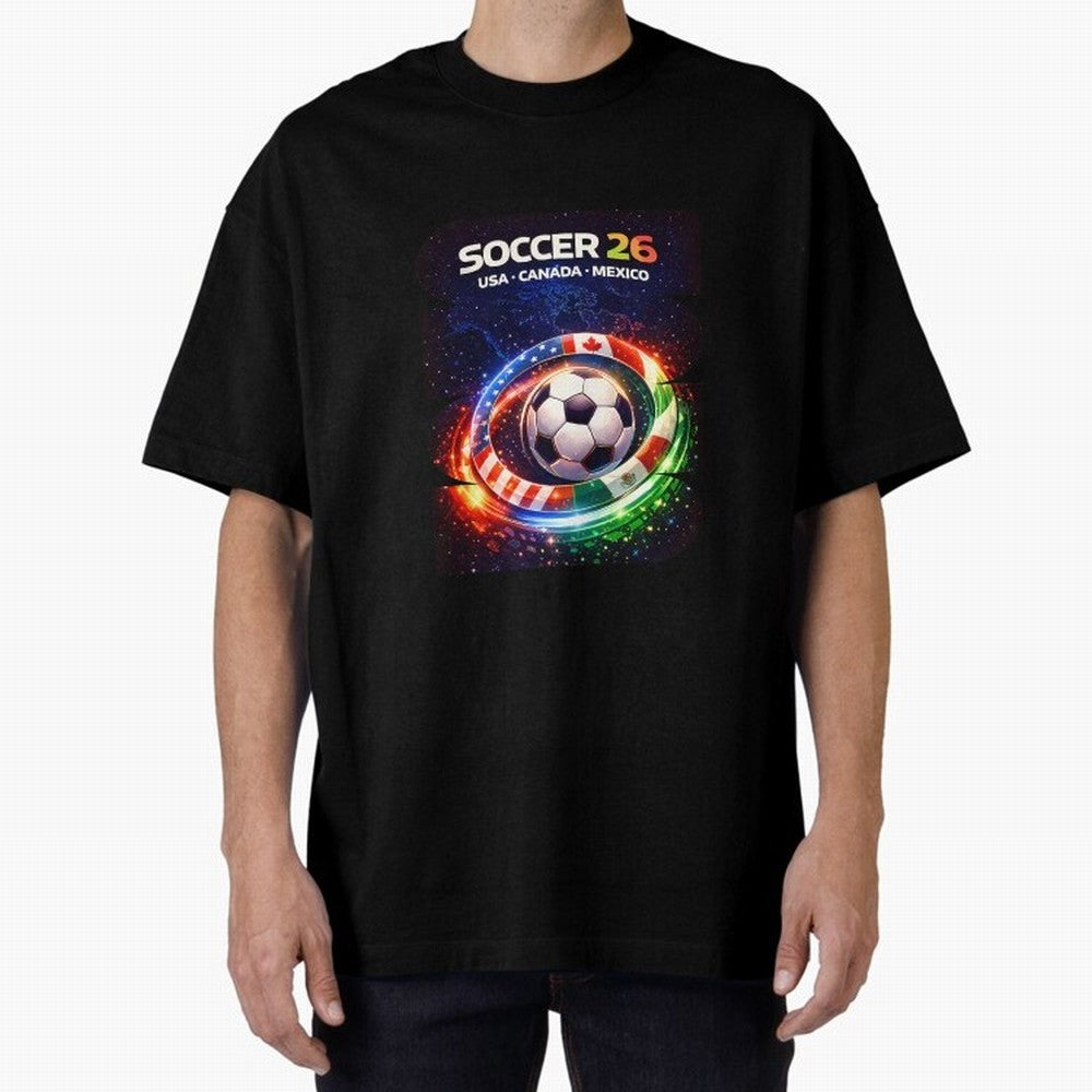 North America Soccer 2026 Soccer 26 Usa Canada Mexico Fan United 2026 Soccer Oversized T-Shirt Cheer through Every Moment of FIFA World Cup 2026 USA Canada Mexico Spirit, Connected to Netherlands, Cristiano Ronaldo, Worldwide Fan Energy, Dramatic