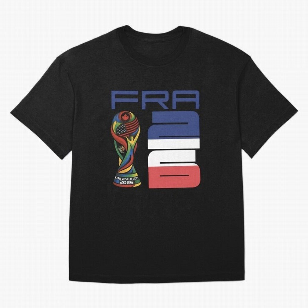 France World Cup 2026 Soccer - FRA 26 Blue White Red Oversized T-Shirt Step into Global Football Passion for FIFA World Cup 2026, Driven by Messi, Neymar and Mbappe, Brazil, Portugal and Argentina, Stadium Chants, National Pride, Trophy Dreams and