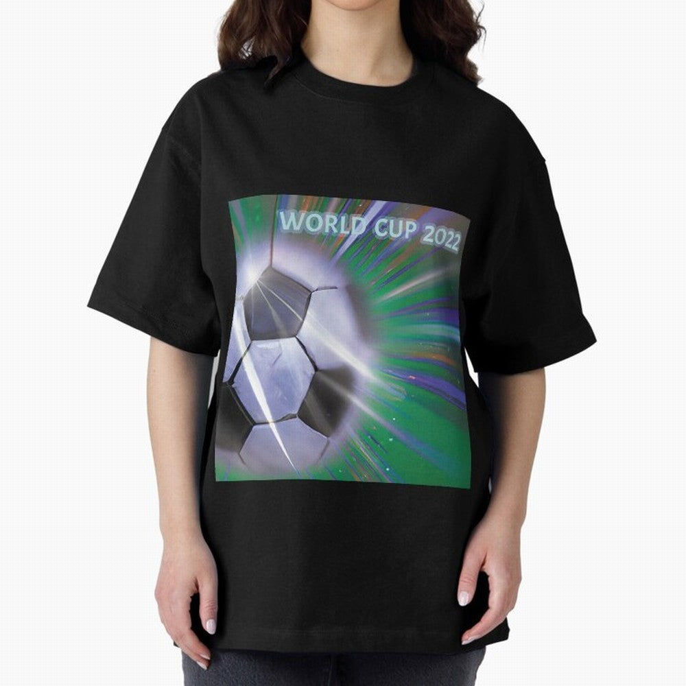 World Cup 2022 Oversized T-Shirt Back Your Heroes with Global Football Passion for FIFA World Cup 2026 Group Stage, Celebrating Messi and Cristiano Ronaldo, England and Germany, Stadium Chants, National Pride, Trophy Dreams and Unforgettable