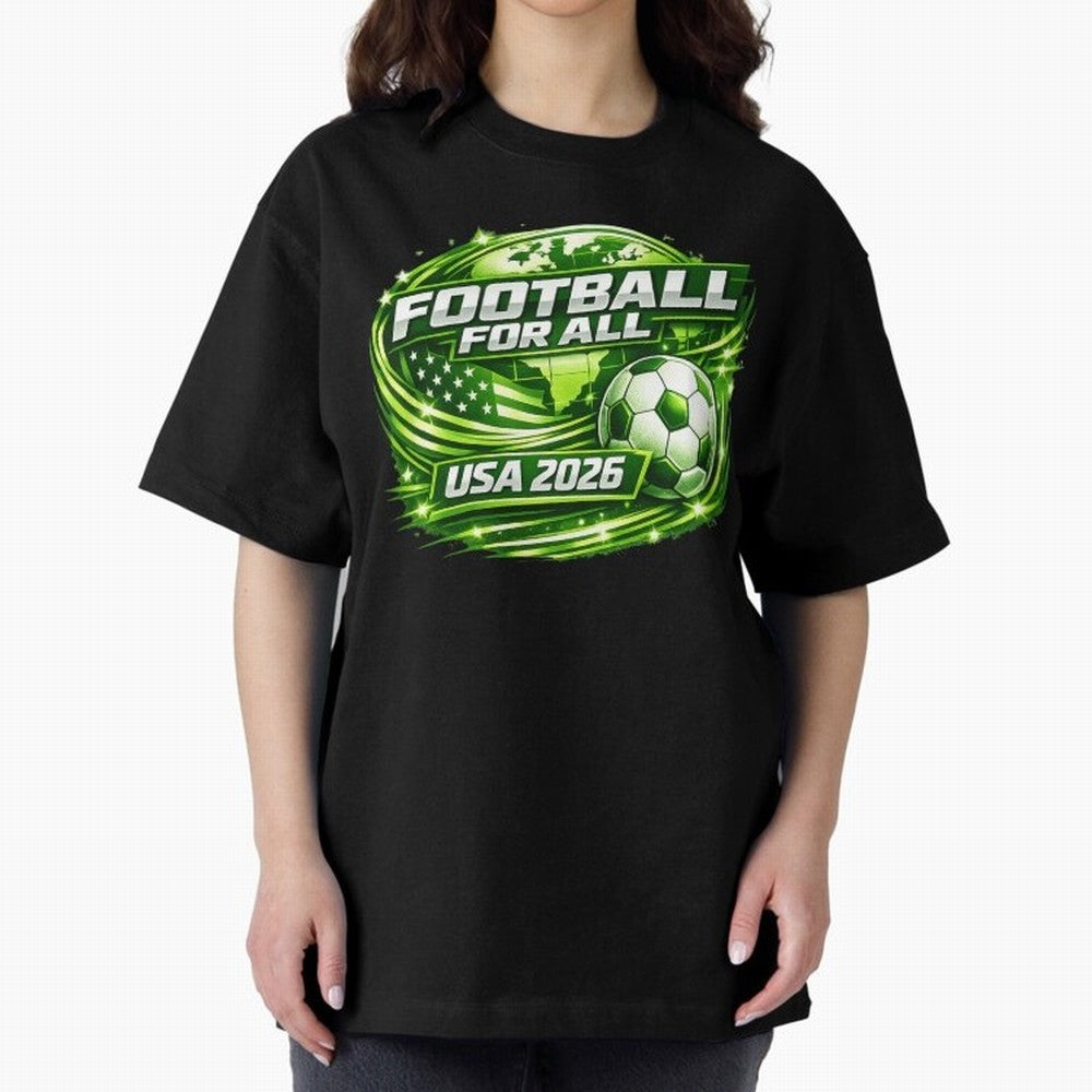 World Cup 2026 Oversized T-Shirt Celebrate Rivalries and Pride in the FIFA World Cup 2026 Journey through Messi, Neymar and Mbappe Highlights, Germany Pride, Vintage Soccer Flavor, Modern Football Stars, National Flags and Final Night Emotion; Made