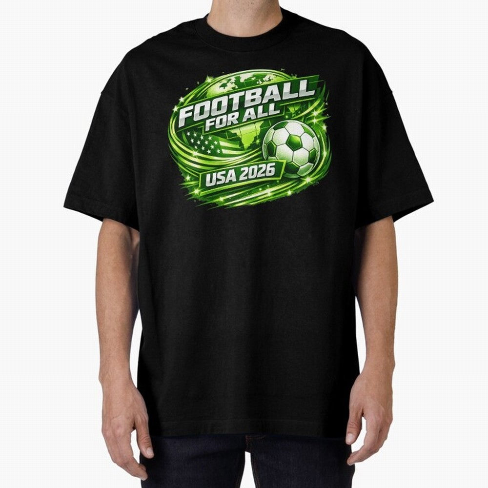 World Cup 2026 Oversized T-Shirt Celebrate Rivalries and Pride in the FIFA World Cup 2026 Journey through Messi, Neymar and Mbappe Highlights, Germany Pride, Vintage Soccer Flavor, Modern Football Stars, National Flags and Final Night Emotion; Made