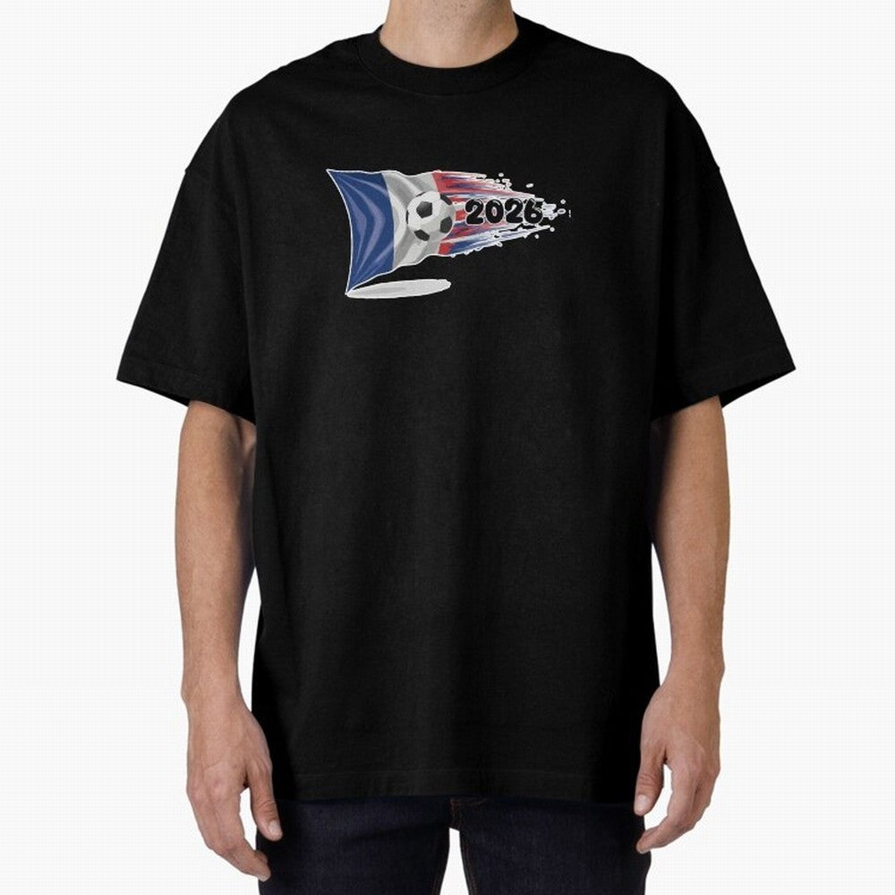 France Soccer 2026 Fan Tee: Bleu-Blanc-Rouge Flag Football Design | Perfect Gift for World Cup Fans! Oversized T-Shirt Feel the Roar of FIFA World Cup 2026 for Fans of Messi, CR7 and Mbappe and Portugal, Bringing Match Day Excitement, Supporter