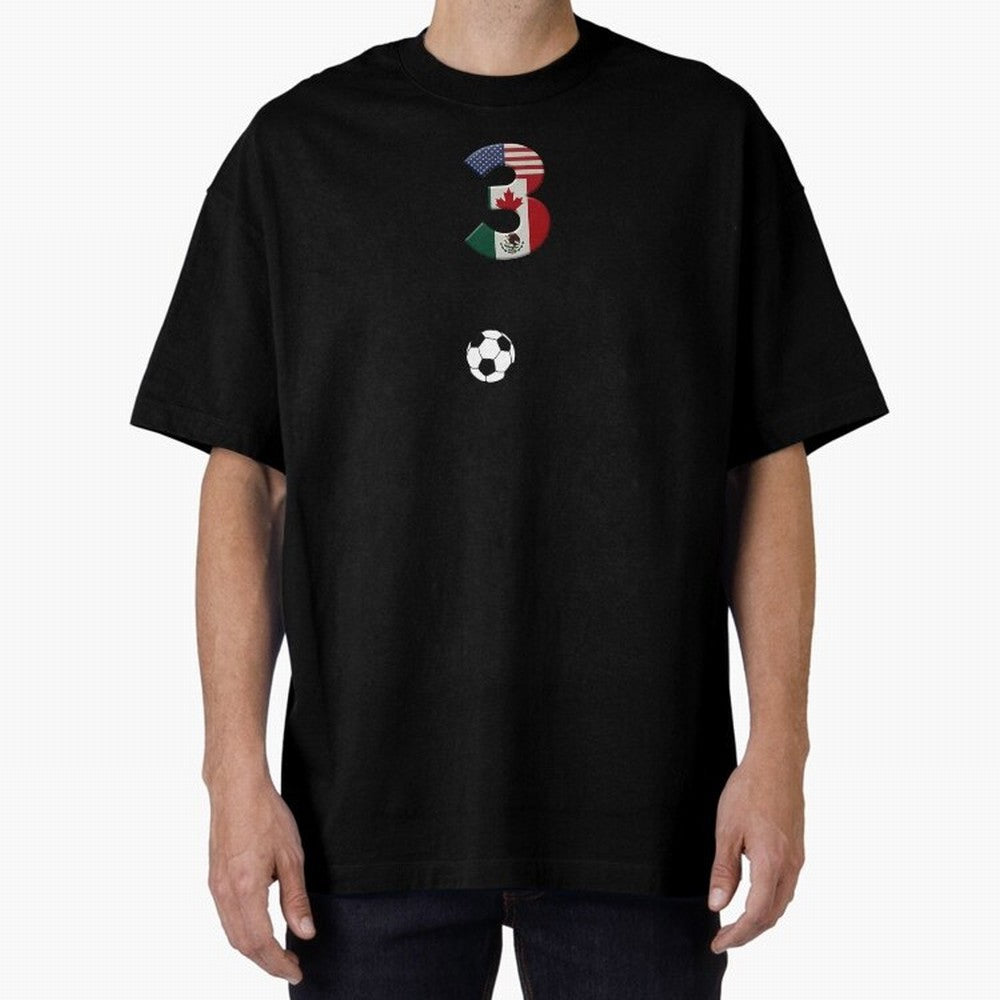 World Cup 2026 Host Nations Oversized T-Shirt Keep Football History Alive during FIFA World Cup 2026 for Fans of Messi and Argentina, France and Brazil, Bringing Champion Mindset, Group Stage Buzz, Knockout Tension and Passionate Fan Culture; Made
