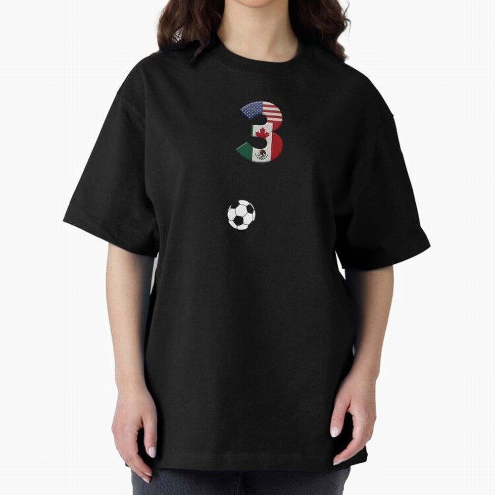World Cup 2026 Host Nations Oversized T-Shirt Keep Football History Alive during FIFA World Cup 2026 for Fans of Messi and Argentina, France and Brazil, Bringing Champion Mindset, Group Stage Buzz, Knockout Tension and Passionate Fan Culture; Made
