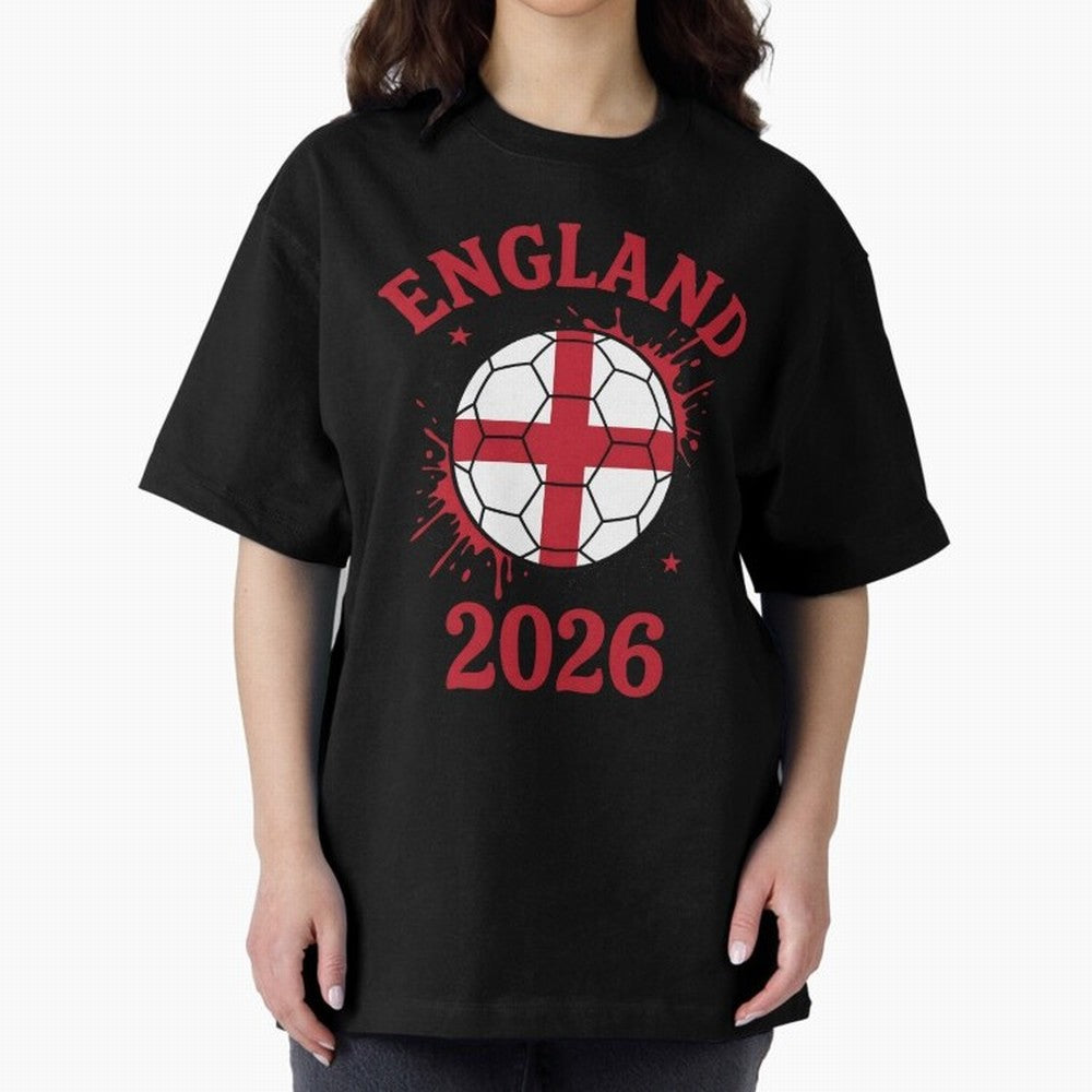 England World Cup 2026 football supporter| St George Cross Football Oversized T-Shirt Bring Bold Fan Energy to Match Day Hype around FIFA World Cup 2026, Haaland, Portugal, Stadium Chants, National Pride, Trophy Dreams and Unforgettable Football