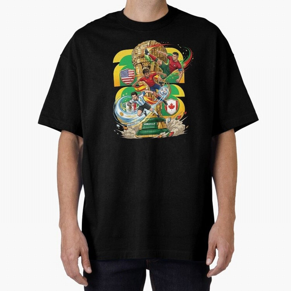 World Cup Teams 2026 Oversized T-Shirt Keep Football History Alive during Match Day Hype around FIFA World Cup 2026 Group Stage, Cristiano Ronaldo, Haaland and CR7, England, France and Netherlands, Football History, Final Match Energy, Crowd Noise