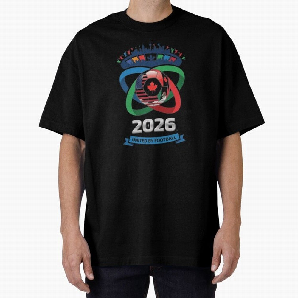 Infinity Loop World Cup 2026 Host Nation Design Oversized T-Shirt Wear the Spirit of FIFA World Cup 2026 USA Canada Mexico Spirit, Driven by Netherlands, Cristiano Ronaldo, Haaland and CR7, Classic Soccer Heritage, Championship Pressure, Fan