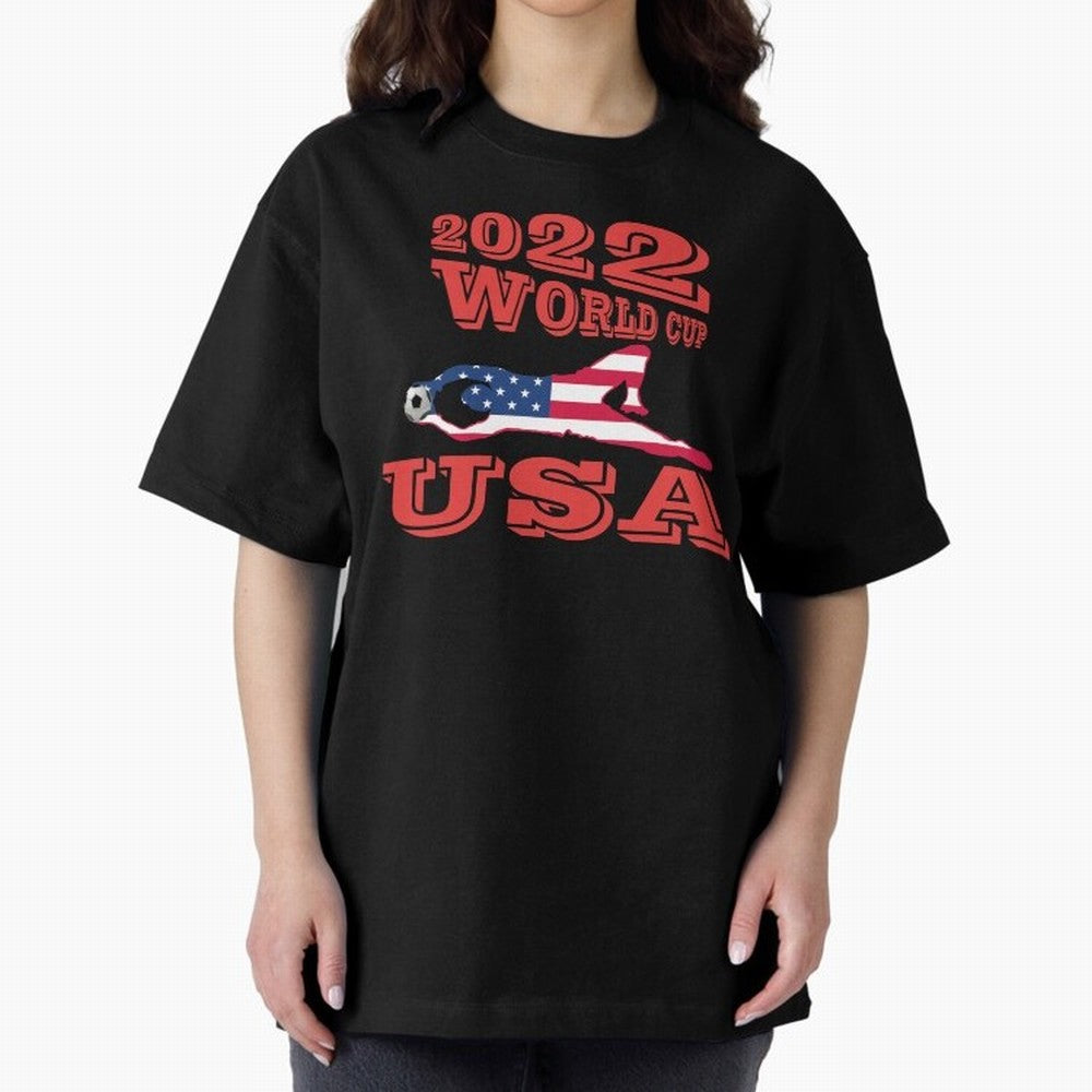 USA, Qatar World Cup 2022 Oversized T-Shirt Make Your Look Match the FIFA World Cup 2026 USA Canada Mexico Journey through CR7 and Messi Highlights, Portugal, Spain and Germany Pride, Football Festival Excitement, Trophy Ambitions, Country