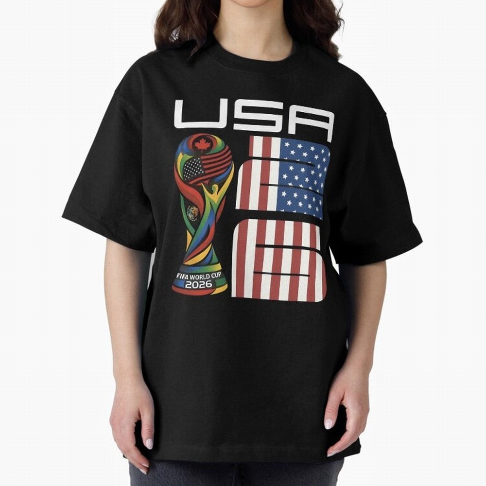 USA World Cup 2026 Host Nation Soccer Design Oversized T-Shirt Turn Football Passion into Global Football Passion for FIFA World Cup 2026 USA Canada Mexico, Made for Messi, Neymar and Mbappe, England, Goal Celebration Energy, Supporter Heritage,
