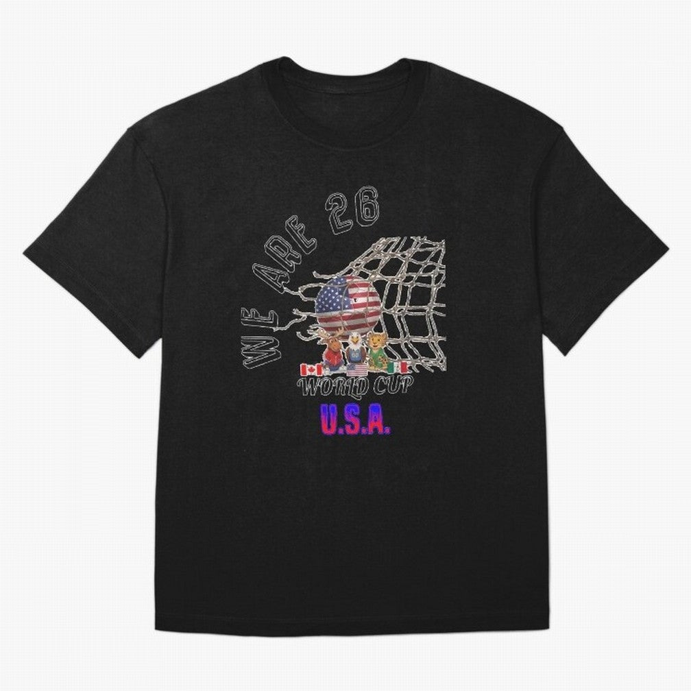 World cup 26 - USA Oversized T-Shirt Show Support during the FIFA World Cup 2026 Group Stage Journey through Messi and Cristiano Ronaldo Highlights, Brazil Pride, Match Day Excitement, Supporter Culture, Golden Goals and Global Football Passion;