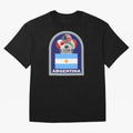 Argentina 2026 Soccer T-shirt Oversized T-Shirt Capture FIFA World Cup 2026 Group Stage for Fans of Haaland and Spain and Netherlands, Bringing Vintage Soccer Flavor, Modern Football Stars, National Flags and Final Night Emotion; Ideal for Fans Who