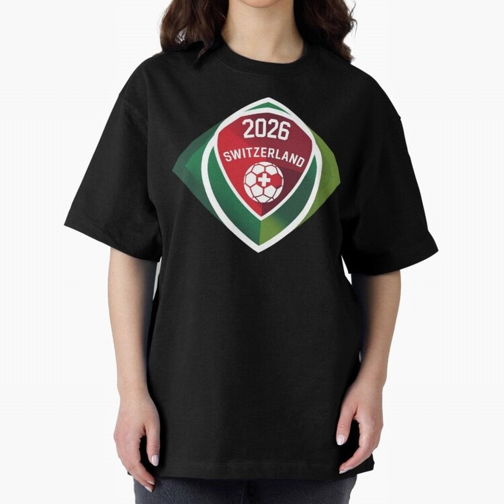 Switzerland 2026 Oversized T-Shirt Feel the Roar of FIFA World Cup 2026 Group Stage for Fans of Neymar, Haaland and Cristiano Ronaldo and Brazil, Portugal and Argentina, Bringing Football Festival Excitement, Trophy Ambitions, Country Rivalries and