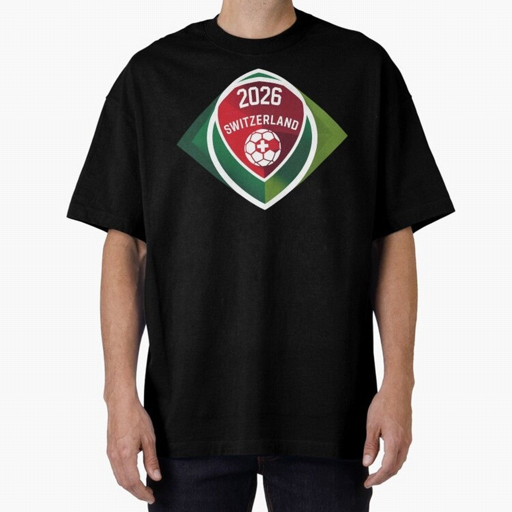 Switzerland 2026 Oversized T-Shirt Feel the Roar of FIFA World Cup 2026 Group Stage for Fans of Neymar, Haaland and Cristiano Ronaldo and Brazil, Portugal and Argentina, Bringing Football Festival Excitement, Trophy Ambitions, Country Rivalries and