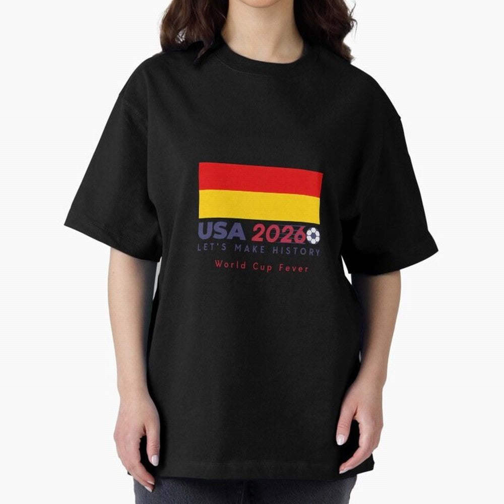 Usa 2026 World Cup Fever Americas Football. Oversized T-Shirt Celebrate Supporters United by Global Football Passion for FIFA World Cup 2026 USA Canada Mexico, Celebrating Cristiano Ronaldo, Haaland and CR7, England and Germany, Tournament Hype,