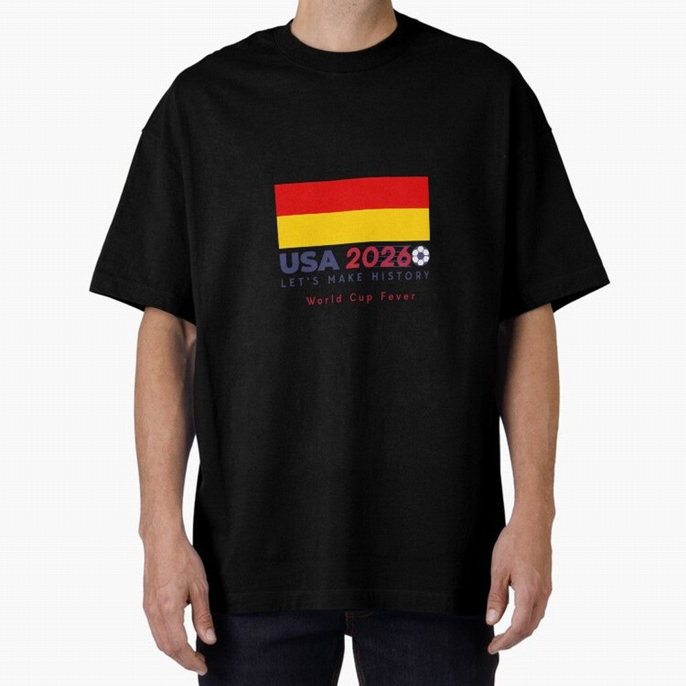 Usa 2026 World Cup Fever Americas Football. Oversized T-Shirt Celebrate Supporters United by Global Football Passion for FIFA World Cup 2026 USA Canada Mexico, Celebrating Cristiano Ronaldo, Haaland and CR7, England and Germany, Tournament Hype,