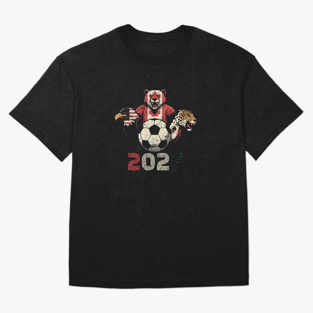 United 2026 Soccer Mascots North America Tournament T-Shirt_83157189 Oversized T-Shirt Honor FIFA World Cup 2026 USA Canada Mexico with Neymar, Brazil, Portugal and Argentina Energy, Worldwide Fan Energy, Dramatic Goals, Stadium Lights and