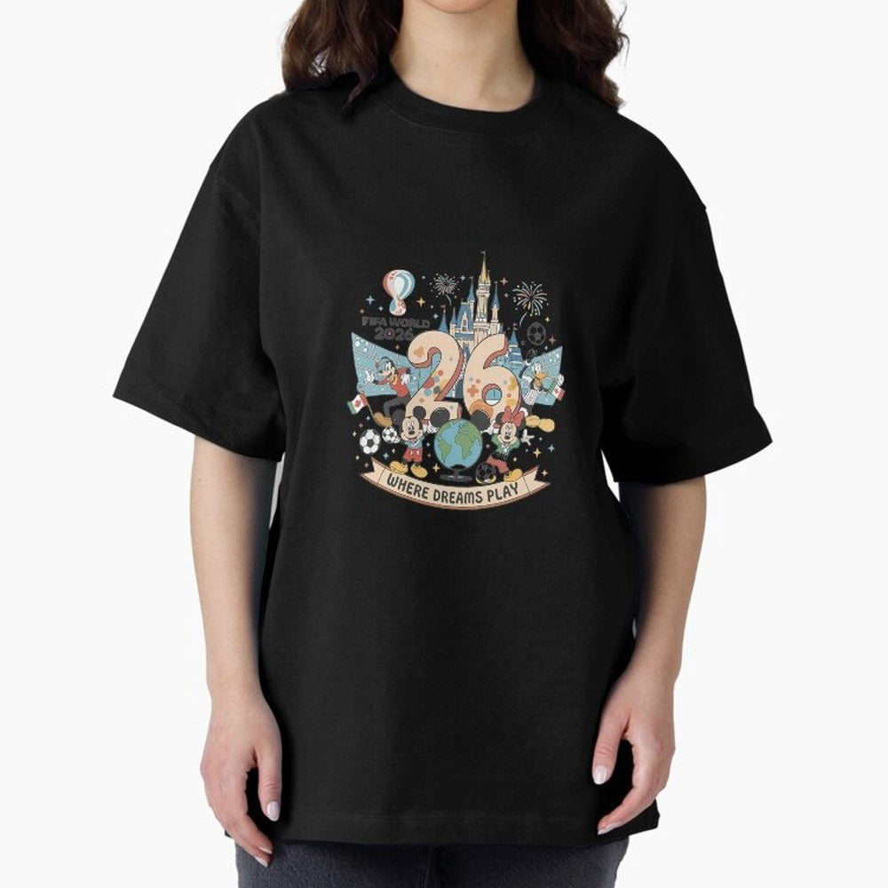 Dreamland Football 26 Oversized T-Shirt Get Ready for Global Football Passion for FIFA World Cup 2026, Made for Neymar, Haaland and Cristiano Ronaldo, France, Sports Nostalgia, International Competition, Famous Players and Unforgettable Victories;